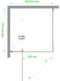 Душевой уголок Royal Bath HPV RB80HPV-C-BL 80x80см чёрный